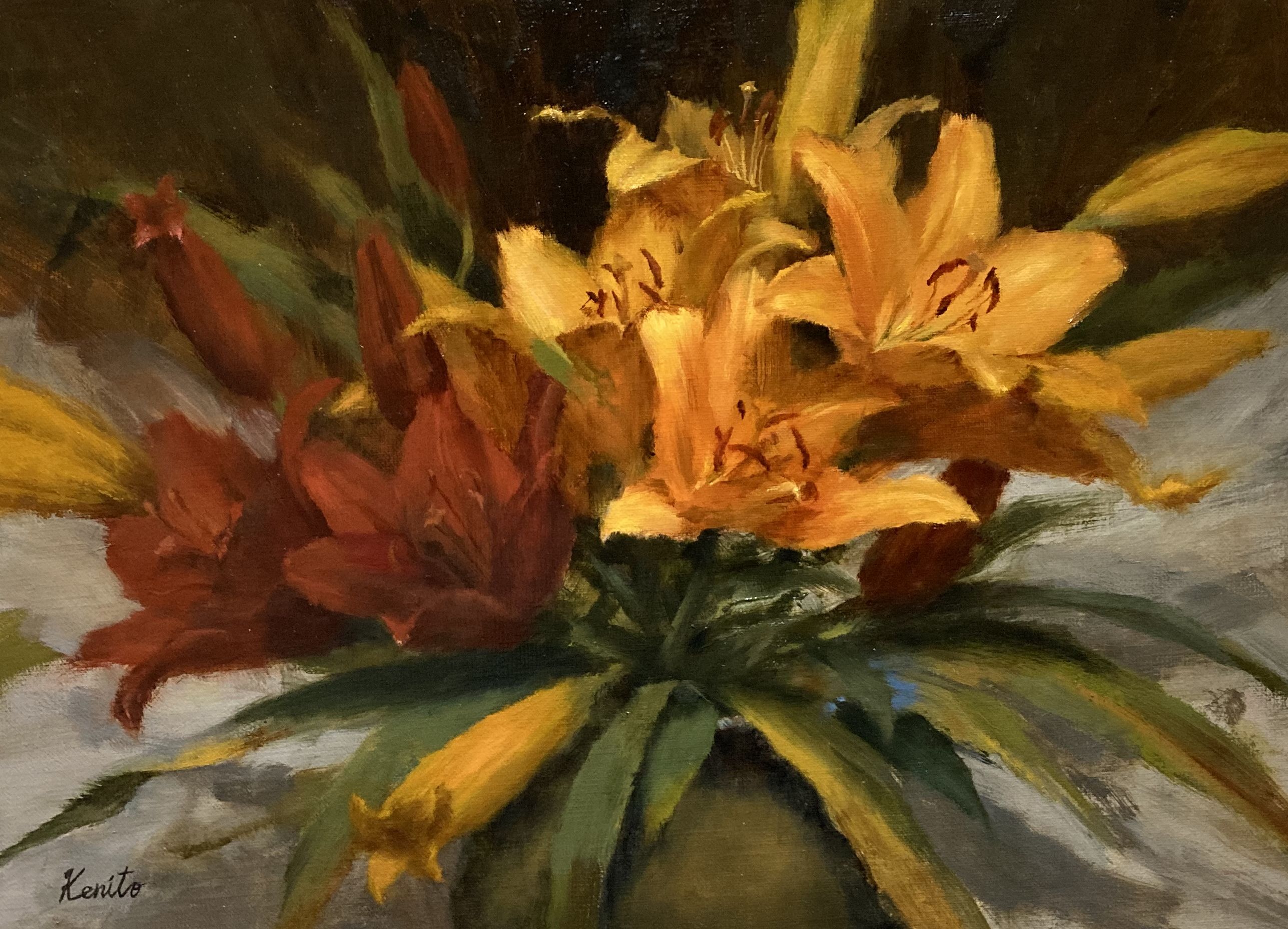 18_Orange and red lilies